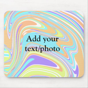 Tapis De Souris Simple rose bleu orange jaune abstrait ajouter nom