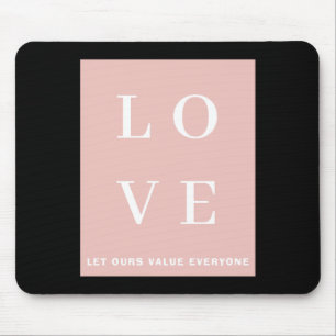 Tapis De Souris Simple Rose Noir Amour Laissons Notre Valeur Pour