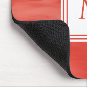 Tapis De Souris Simple rouge orange subtil marbre moderne Monogram (Coin)
