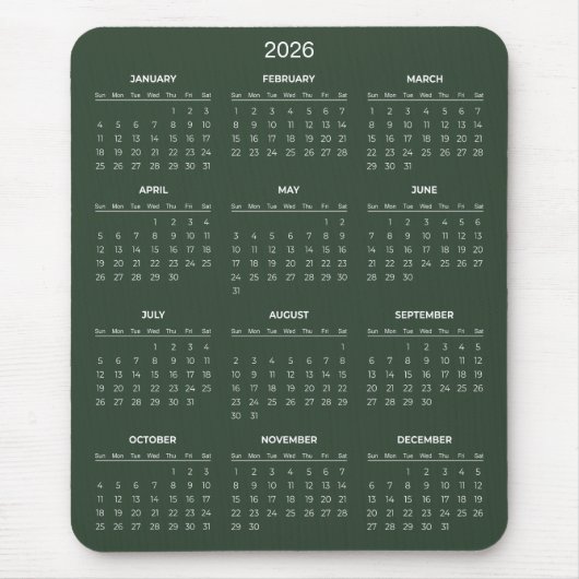 Tapis De Souris Simple Yet Elegant 2026 Calendar | Mousepad (Devant)