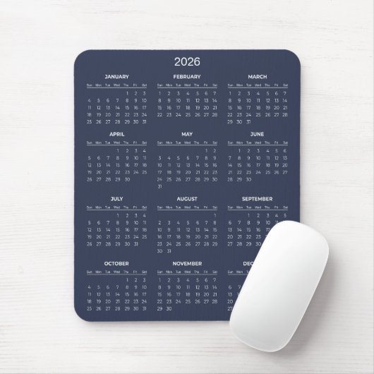 Tapis De Souris Simple Yet Elegant 2026 Calendar | Mousepad (Avec souris)