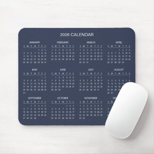 Tapis De Souris Simple Yet Elegant 2026 Calendar | Mousepad (Avec souris)