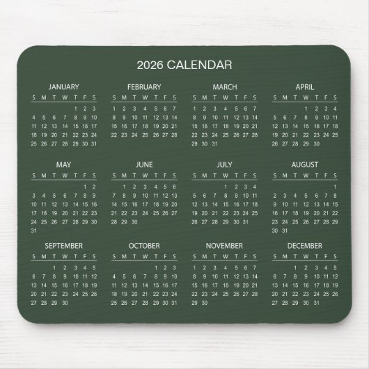 Tapis De Souris Simple Yet Elegant 2026 Calendar | Mousepad (Devant)
