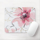 Tapis De Souris Simplement aquarelle du rose | florale (Avec souris)