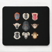 Tapis De Souris Singe Chimpanzé Gorille Singe Araignée Écureuil M (Devant)