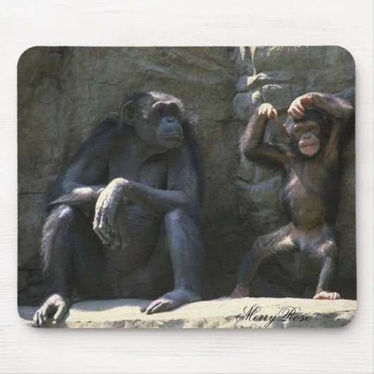 Tapis De Souris Singe de maman et de bébé (Devant)