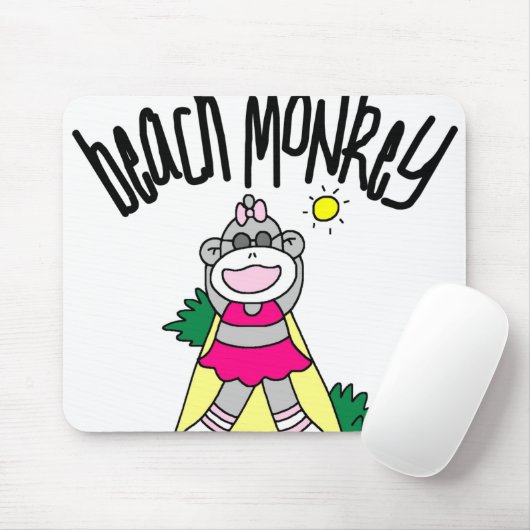 TAPIS DE SOURIS SINGE DE PLAGE (Avec souris)