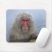 Tapis De Souris Singe des neiges japonais au printemps chaud (Avec souris)