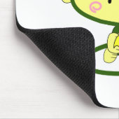 Tapis De Souris Singe mignon de bande dessinée mangeant une banane (Coin)