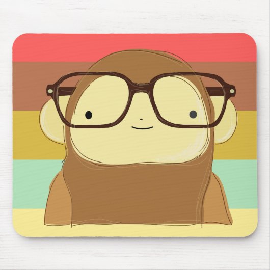 Tapis De Souris singe nerd (Devant)