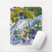 Tapis De Souris Singes de Langur Noir Manger, Mousepad (Avec souris)