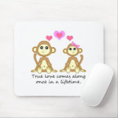 Tapis De Souris Singes mignons - l'amour vrai vient le long une (Avec souris)