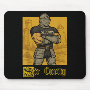 Tapis De Souris Sir Curity Funny Security Pun Knight Medieval Meme