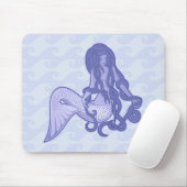 Tapis De Souris Sirène assise bleue (Avec souris)