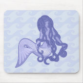 Tapis De Souris Sirène assise bleue (Devant)
