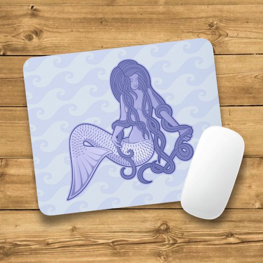 Tapis De Souris Sirène assise bleue