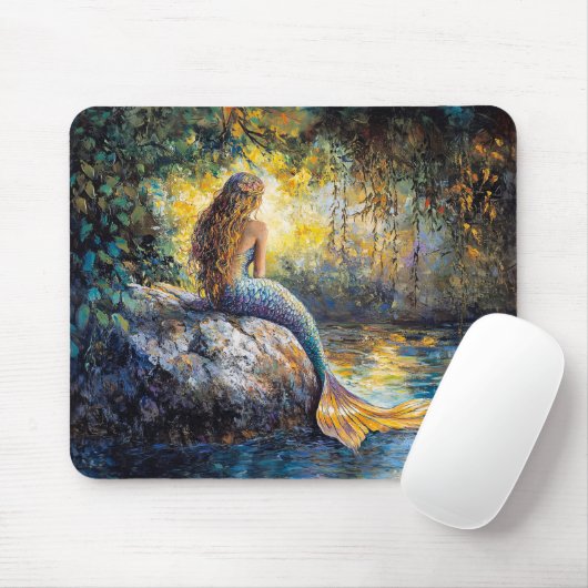 Tapis De Souris Sirène dans la peinture Grotto (Avec souris)