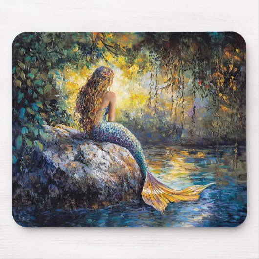 Tapis De Souris Sirène dans la peinture Grotto (Devant)