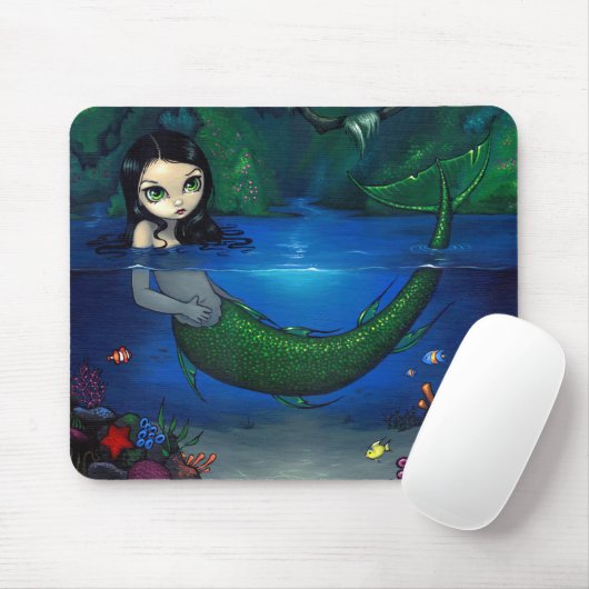 Tapis De Souris "Sirène dans sa grotte" Mousepad (Avec souris)