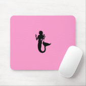 Tapis De Souris Sirène de Glow_Black-on-Pink d'océan (Avec souris)