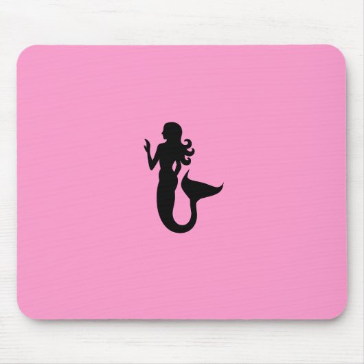 Tapis De Souris Sirène de Glow_Black-on-Pink d'océan (Devant)
