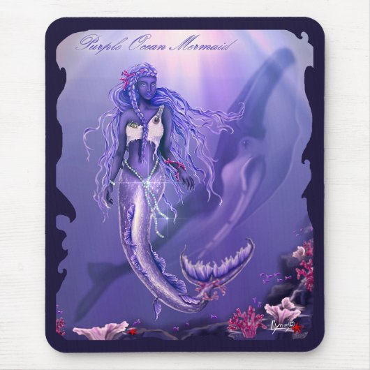 Tapis De Souris Sirène d'océan violet (Devant)
