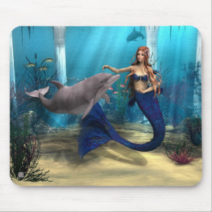 Tapis De Souris Sirène et dauphin