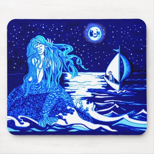 Tapis De Souris Sirène et lune de marins (Devant)