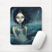 Tapis De Souris Sirène gothique Mousepad de tempête de mer (Avec souris)