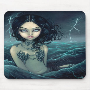 Tapis De Souris Sirène gothique Mousepad de tempête de mer