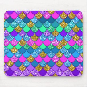 Tapis De Souris Sirène Multicolore Couleur Pailletée