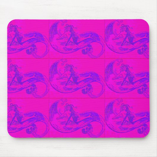 Tapis De Souris sirènes à vague rose mousepad (Devant)