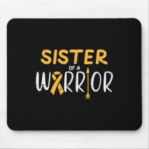 Tapis De Souris Sister Of A Warrior Childhood Cancer Ribbon