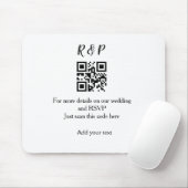 Tapis De Souris site web de mariage rsvp q r code ajouter nom text (Avec souris)