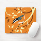 Tapis De Souris Sittelle oiseau décoratif (Avec souris)