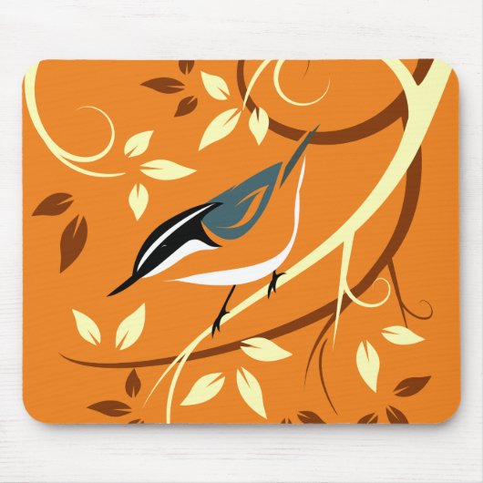 Tapis De Souris Sittelle oiseau décoratif (Devant)