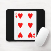 Tapis De Souris Six Of Hearts Playing Card Valentine Costume (Avec souris)