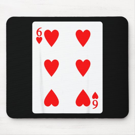 Tapis De Souris Six Of Hearts Playing Card Valentine Costume (Devant)