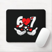 Tapis De Souris Six Seven 67 6 7 Kids 67 Meme Hands Funny Valentin (Avec souris)