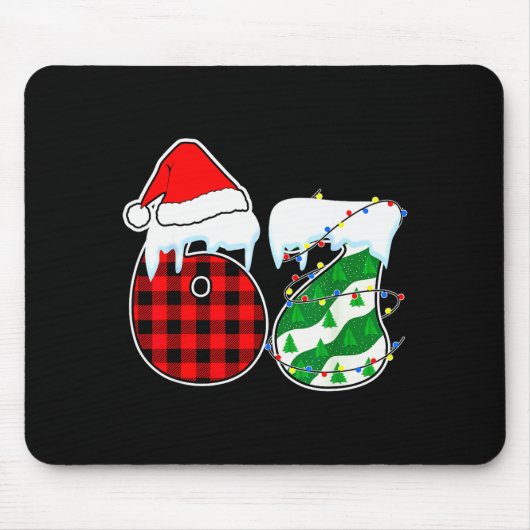 Tapis De Souris Six Seven 67 Meme Christmas Lights Santa Hat Ugly (Devant)