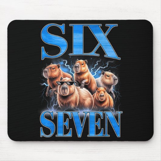 Tapis De Souris Six Seven 67 Mème Drôle Capybara Contrefaçon Graph (Devant)