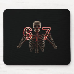 Tapis De Souris Six Seven 6 7 Mème Drôle de Squelette Mains Signe