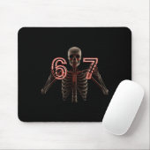 Tapis De Souris Six Seven 6 7 Meme Funny Skeleton Hands Sign Let's (Avec souris)