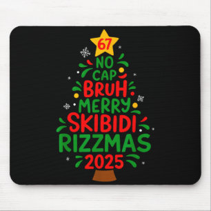 Tapis De Souris Six Seven Arbre de Noël 67 Sans Casquette Bruh Mem
