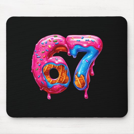 Tapis De Souris Six Seven Donut Ice Cream Drip Cool Meme Funny 67  (Devant)