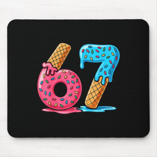 Tapis De Souris Six Seven Ice Cream Drip Cool Meme 67 Funny Number (Devant)