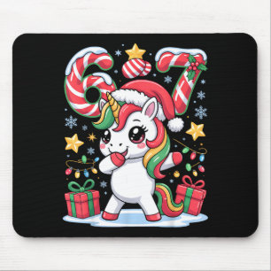 Tapis De Souris Six Seven Noël Licorne Mème Drôle Cute Holida