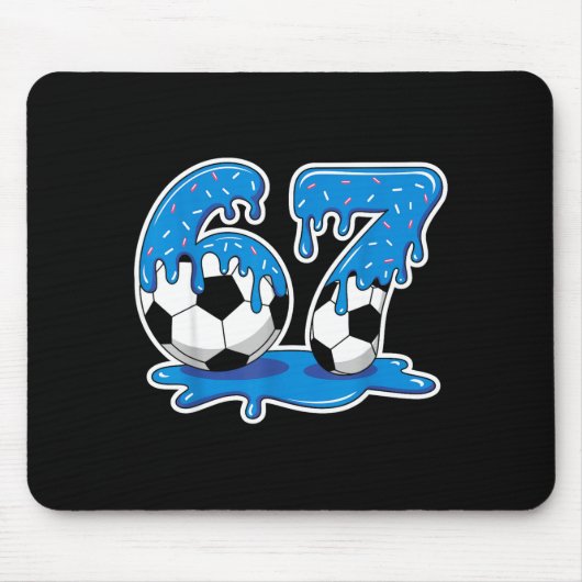 Tapis De Souris Six Seven Soccer Ice Cream Drip Funny Design  (Devant)