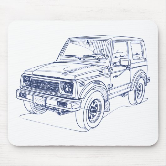 Tapis De Souris SJ samouraï 1988 de Suz Jimny (Devant)