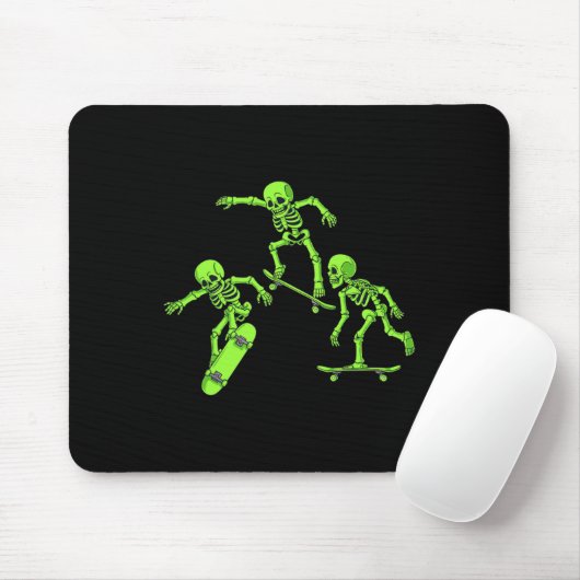 Tapis De Souris Skateboard Skeletons Halloween Sketons Garçons Enf (Avec souris)